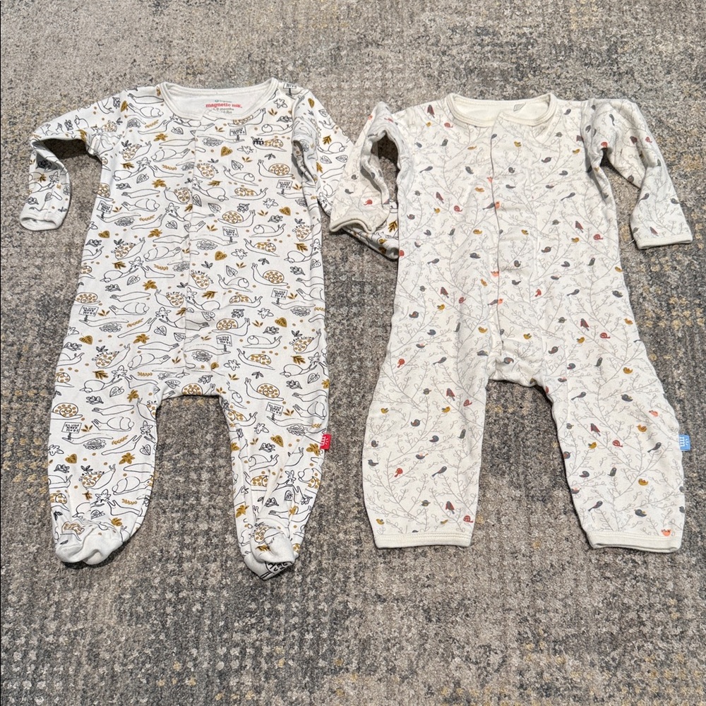 Magnetic Me Cream and Tan Animal Print Footies